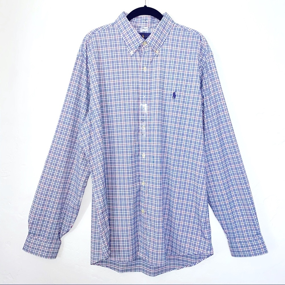 Ralph Lauren mens long sleeve classic fit performance button down shirt size XL